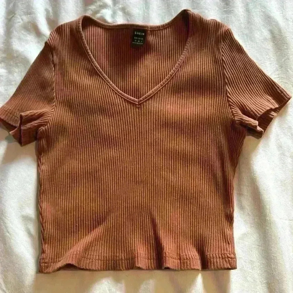 Brown Cropped Shirt